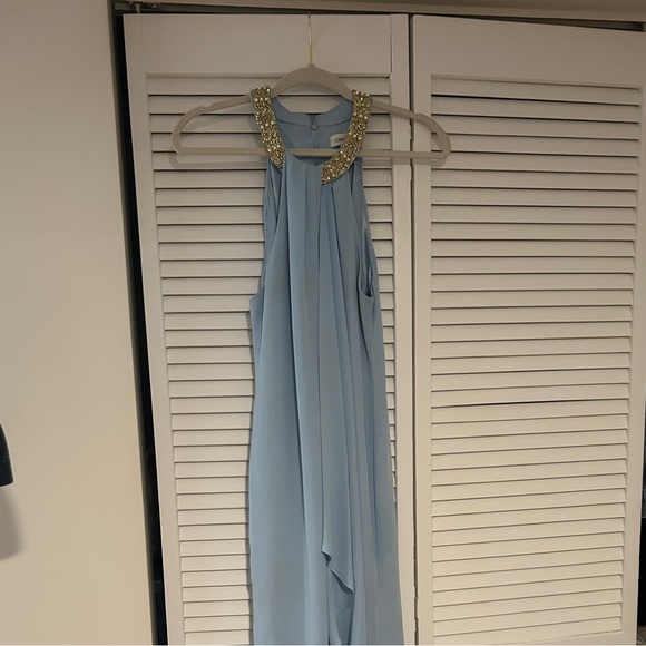 Calvin Klein draped chiffon halter Evening Gown - Picture 2 of 3